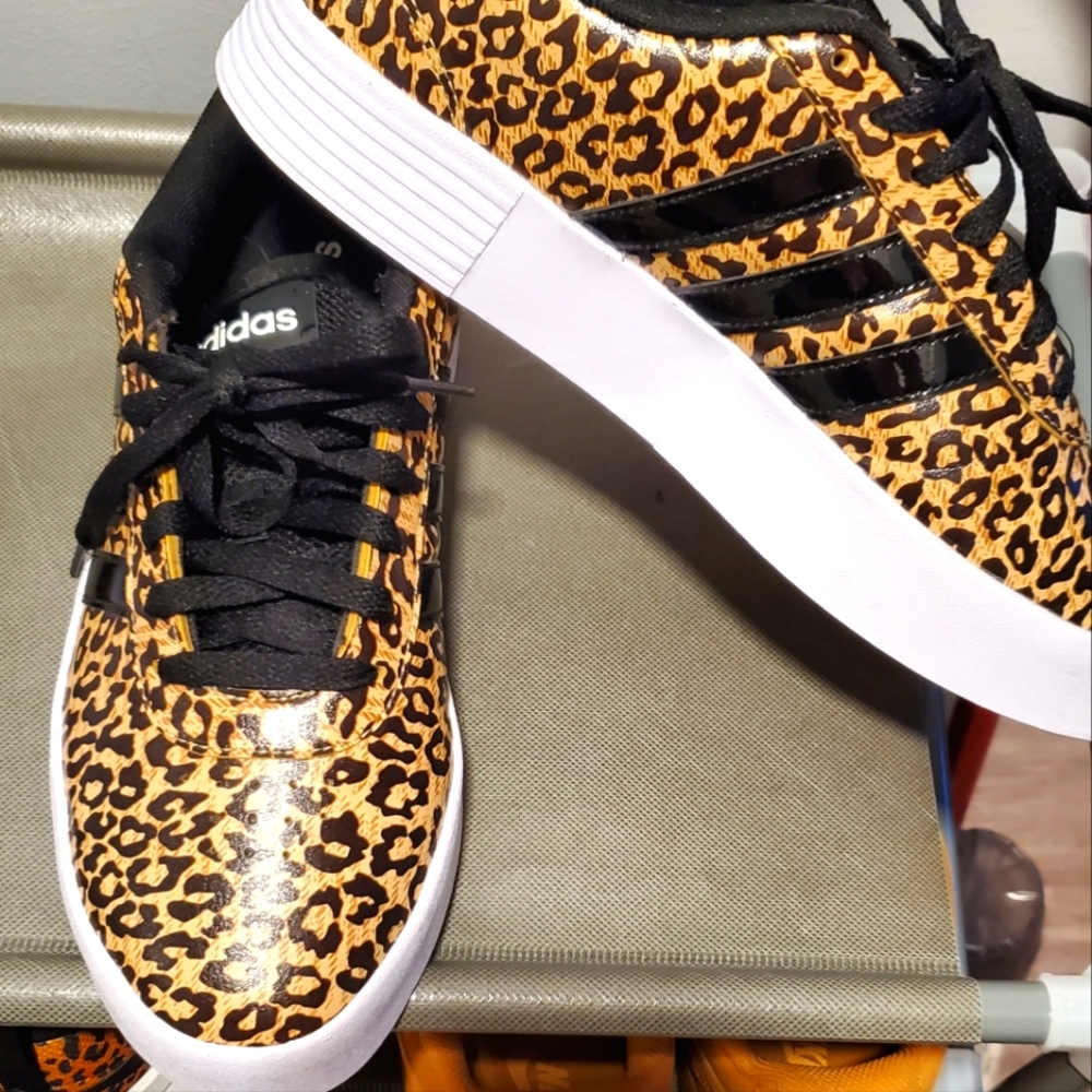 adidas Leopard Print Women’s Sneakers in Black and Gold